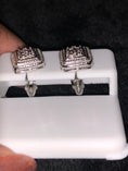Load image into Gallery viewer, Real natural diamond .30 ct white gold tone square earrings. Not CZ not moissanite not lab comes w/ gift box & certificate of authenticity
