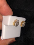 Load image into Gallery viewer, Real diamond round earrings not CZ not moissanite comes w/gift packaging & certificate of authenticity 1/3 cttw natural diamonds
