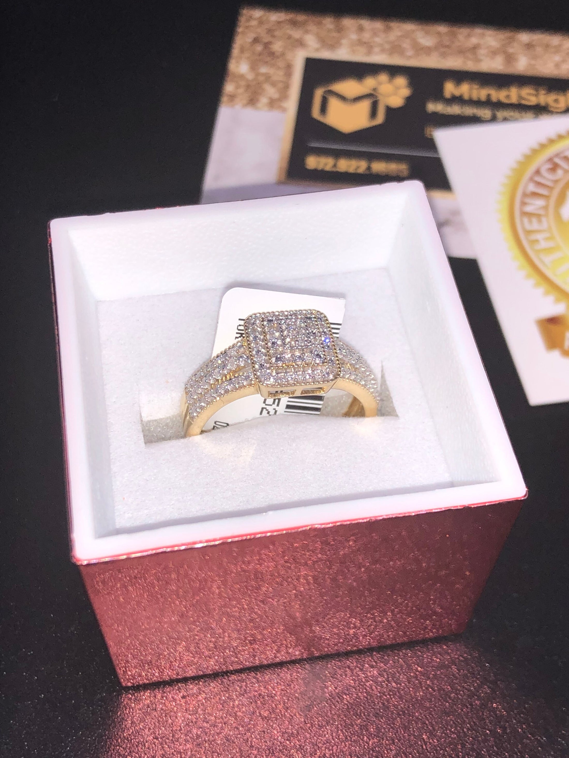 10k Solid Gold | Bridal Engagement Promise Ring | Beautiful Ring box | For Her | Christmas Gift