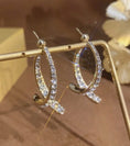 Load image into Gallery viewer, Diamond Hoop Earrings | Designer Dangle | Beautiful Custom Made Earrings From Dubai Gold Souk | Christmas Gift
