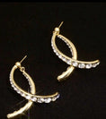 Load image into Gallery viewer, Diamond Hoop Earrings | Designer Dangle | Beautiful Custom Made Earrings From Dubai Gold Souk | Christmas Gift
