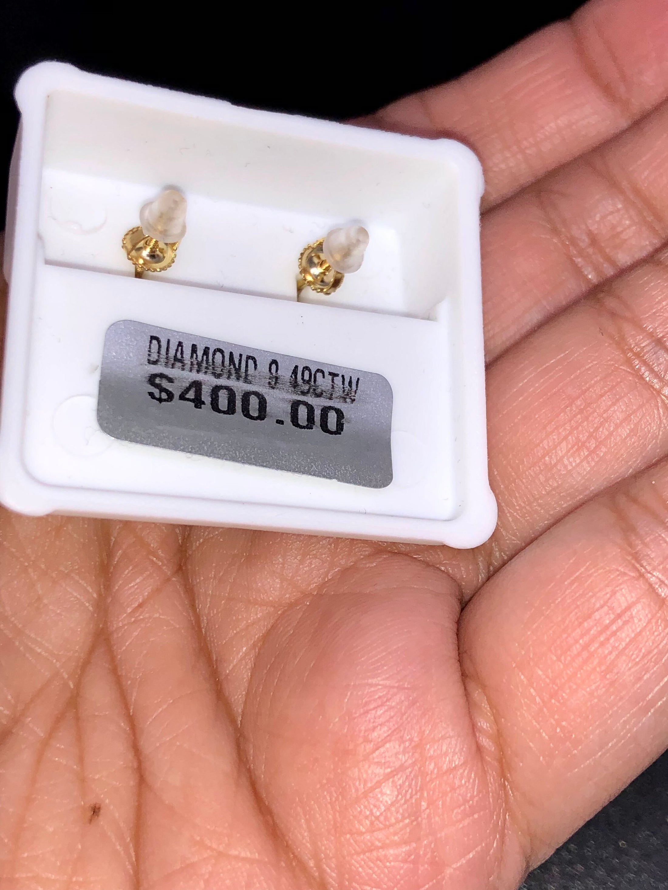 Real diamond nugget earrings 1/2 cttw natural diamonds not CZ not moissanite! Comes w certificate of authenticity free gift packaging Sale!