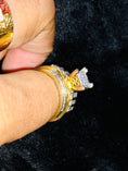Cargar la imagen en la vista de la galería, Real diamond bridal engagement designer Cindy collection ring .66ct natural diamonds NOT CZ not moissanite! So beautiful head turner! Sale
