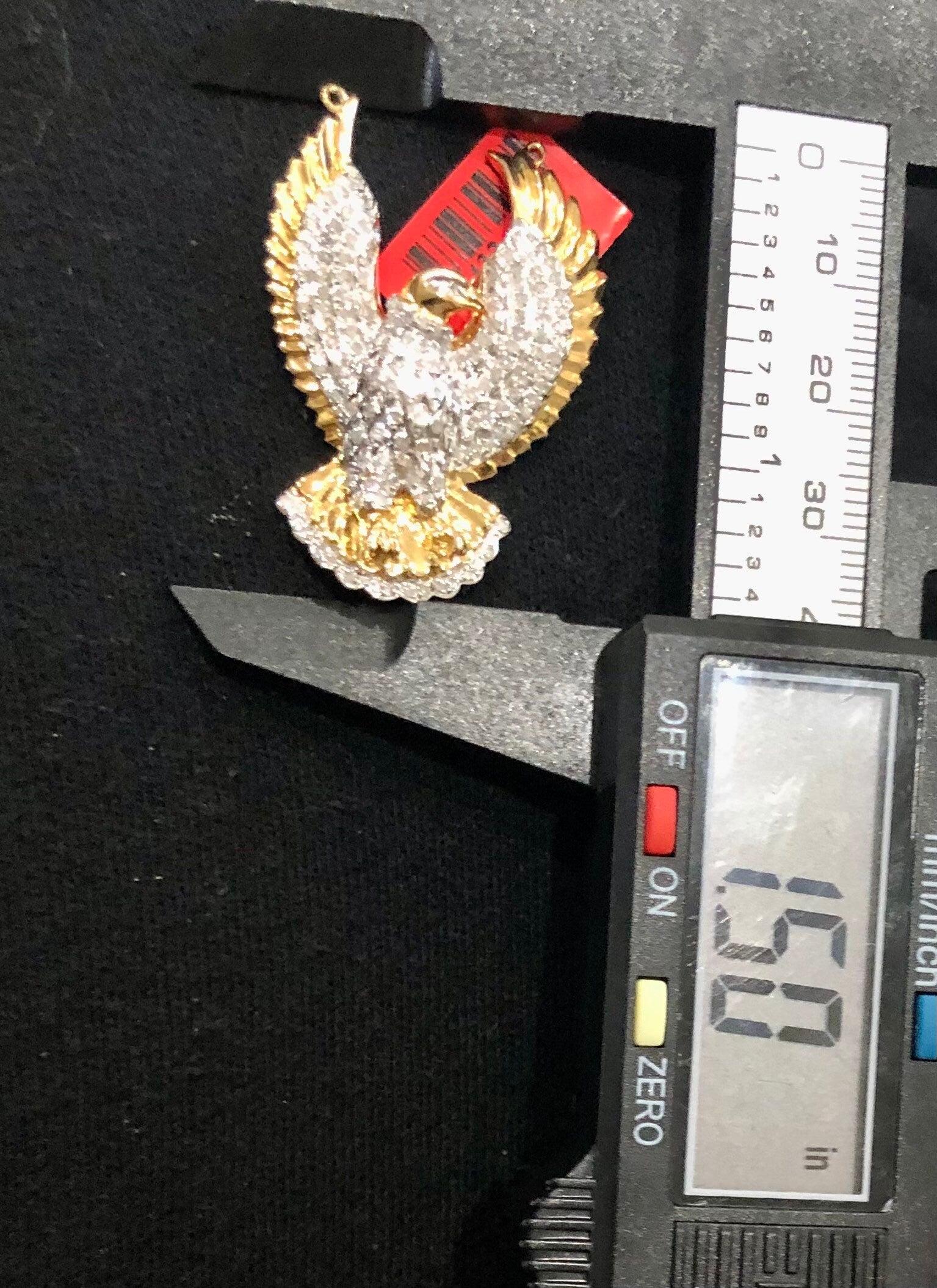 Real Diamond custom made Eagle pendant 1/3cttw natural diamonds! Not CZ not moissanite Certificate of authenticity card included! Best gift