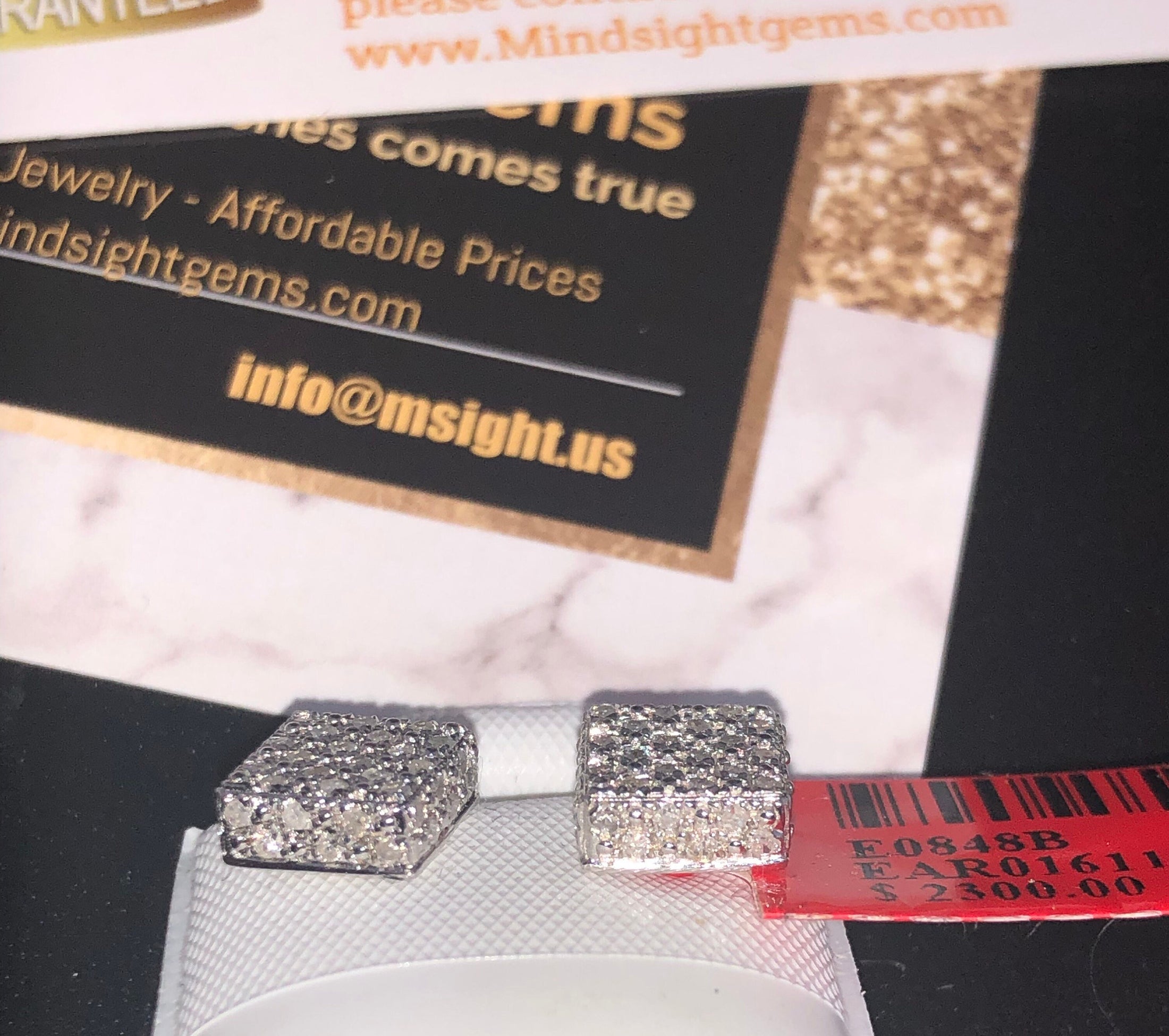 10k white gold Vermeil .60cttw real diamond SI beautiful earrings best gift! Not CZ not moissanite huge sale unbeatable free gift packaging!