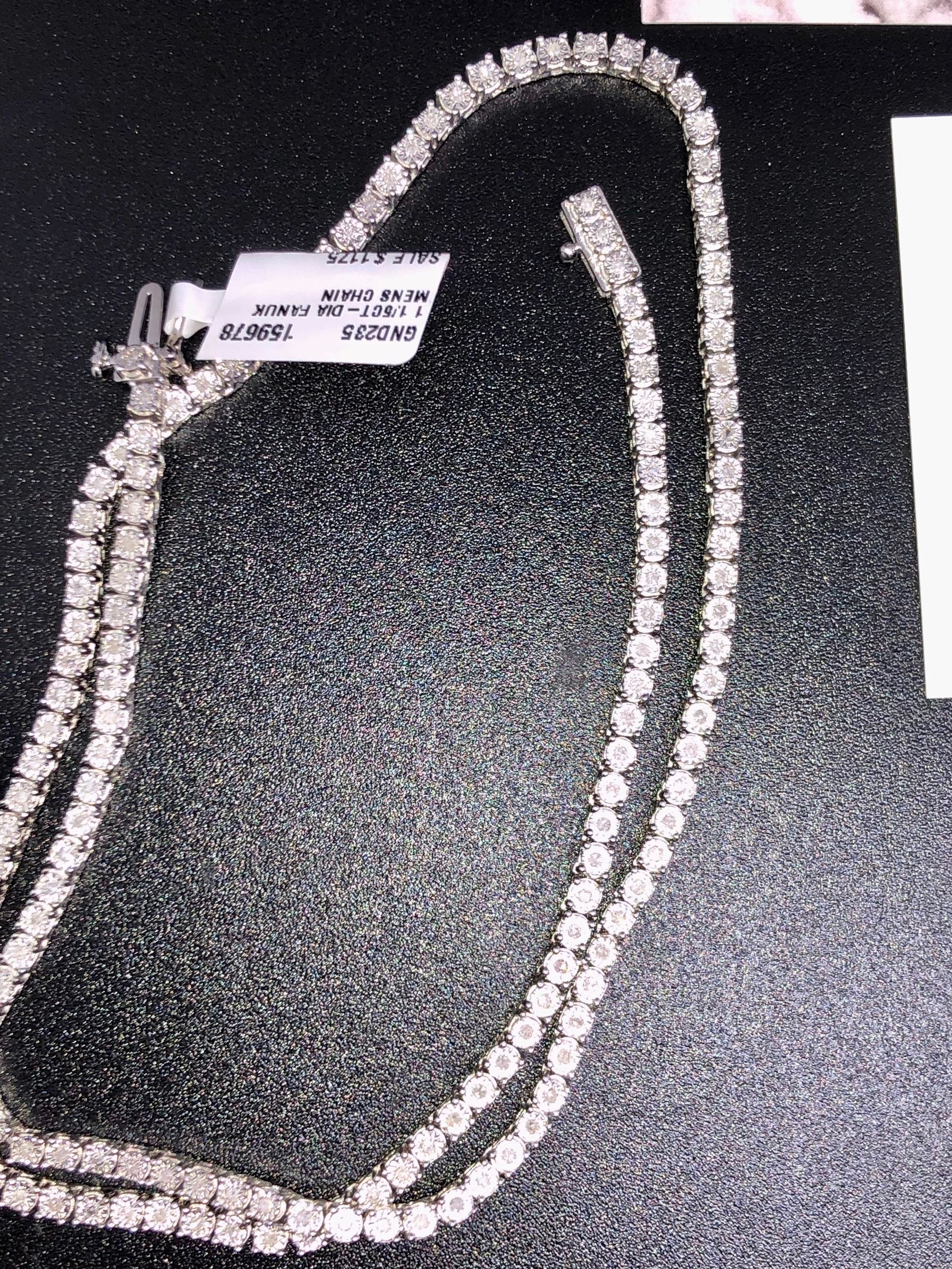 Mens Real Diamond Fanuk chain. Appraisal Document included. Comes in beautiful gift packaging. Best gift Huge Sale! 1.20CT natural diamond