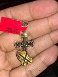 Load image into Gallery viewer, Real Diamond Custom Made Cross Prayer hand pendant charm Not CZ Not lab made Gift Box and Authenticity card included. best seller Gift! Sale
