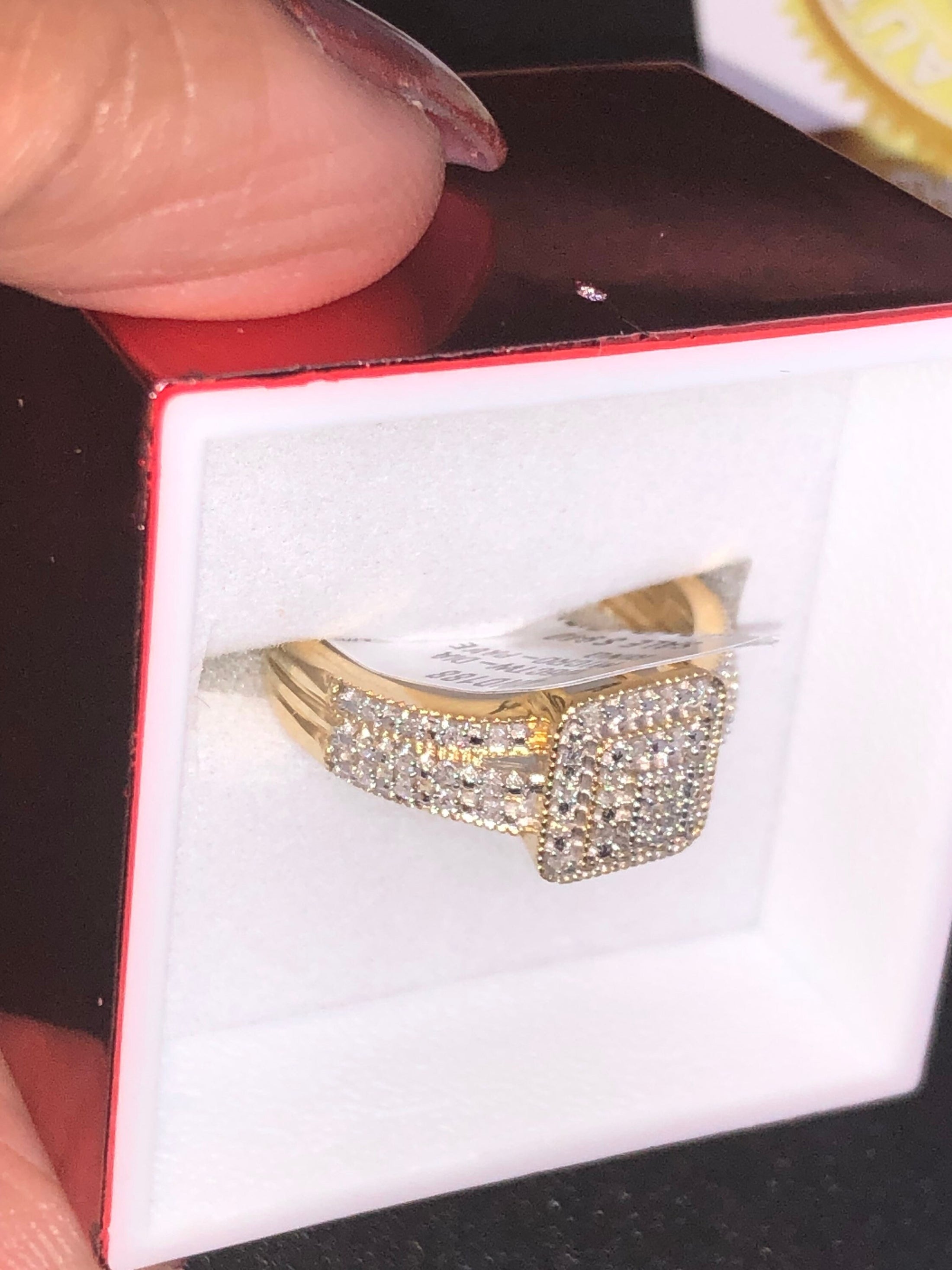 10k Solid Gold | Bridal Engagement Promise Ring | Beautiful Ring box | For Her | Christmas Gift