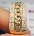 Cargar la imagen en la vista de la galería, Early Doorbuster Semi Annual Deal! Unbeatable! 10k solid gold Real Genuine Diamond custom Designed Cuban ring 1.25ct w/ Free Appraisal WOW!
