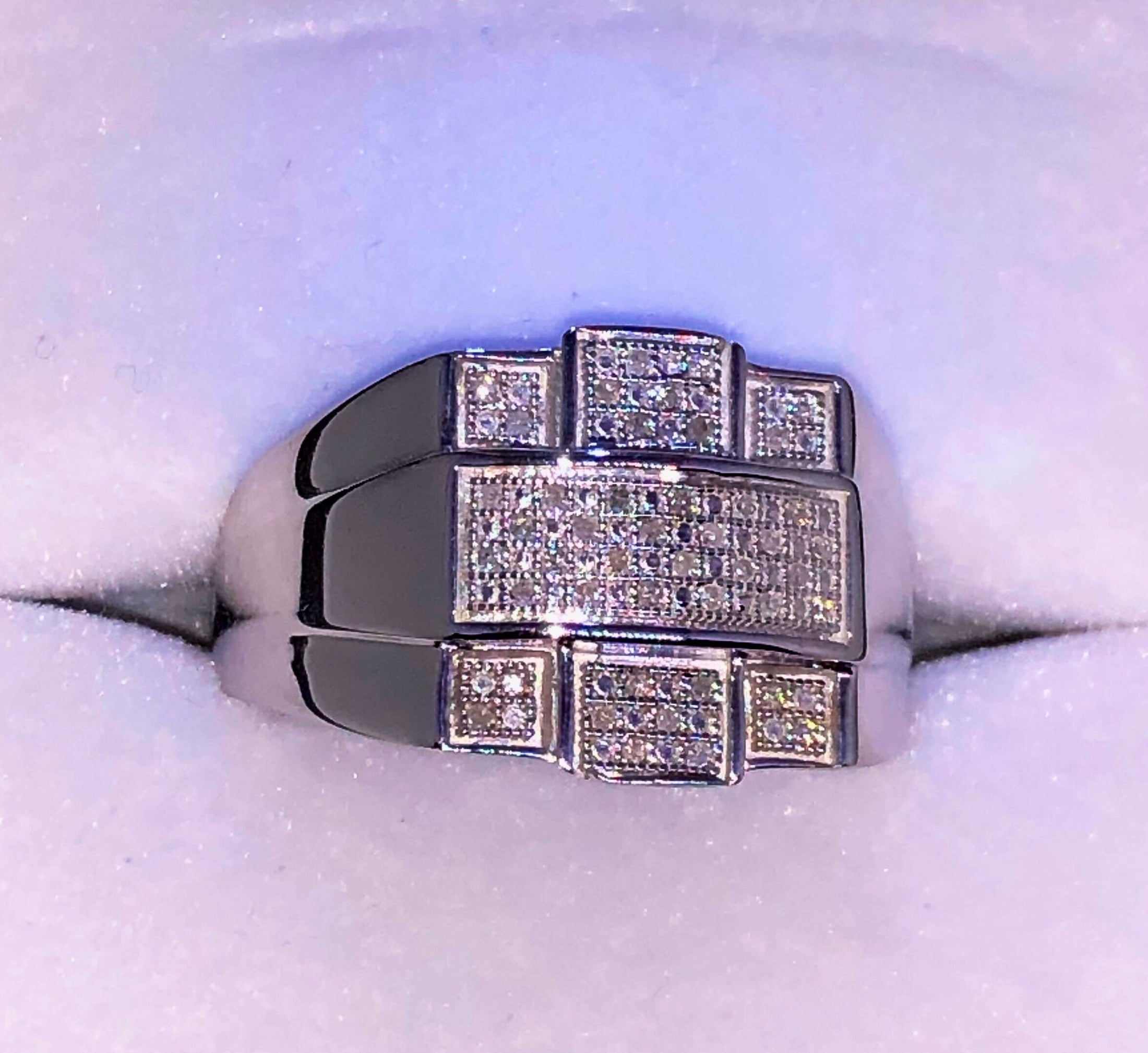 Real Diamond mens white gold ring Best gift for holiday anniversary gift wrapping incl. Semi Annual deal sale authenticity card incl