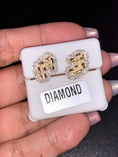 Load image into Gallery viewer, Real diamond nugget earrings 1/2 cttw natural diamonds not CZ not moissanite! Comes w certificate of authenticity free gift packaging Sale!
