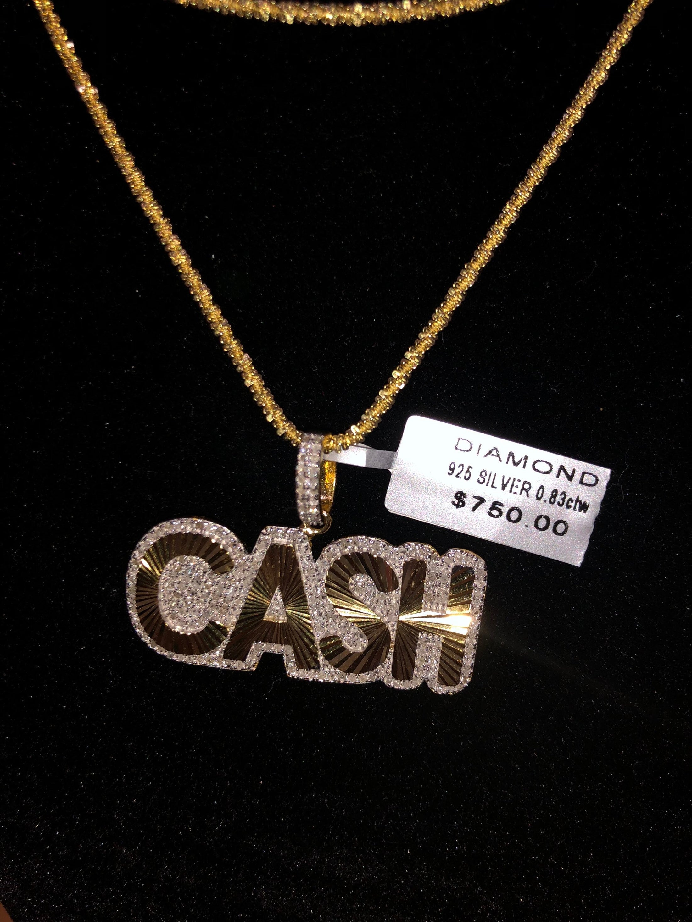 Real diamond Cash pendant custom designed .83ct natural diamond not CZ not moissanite comes w/authenticity card best holiday gift! Must have