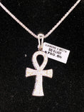 Cargar la imagen en la vista de la galería, Real Diamond Ankh pendant not c not moissanite comes w- authenticity card free gift packaging best seller popular w/ so many people .90ct
