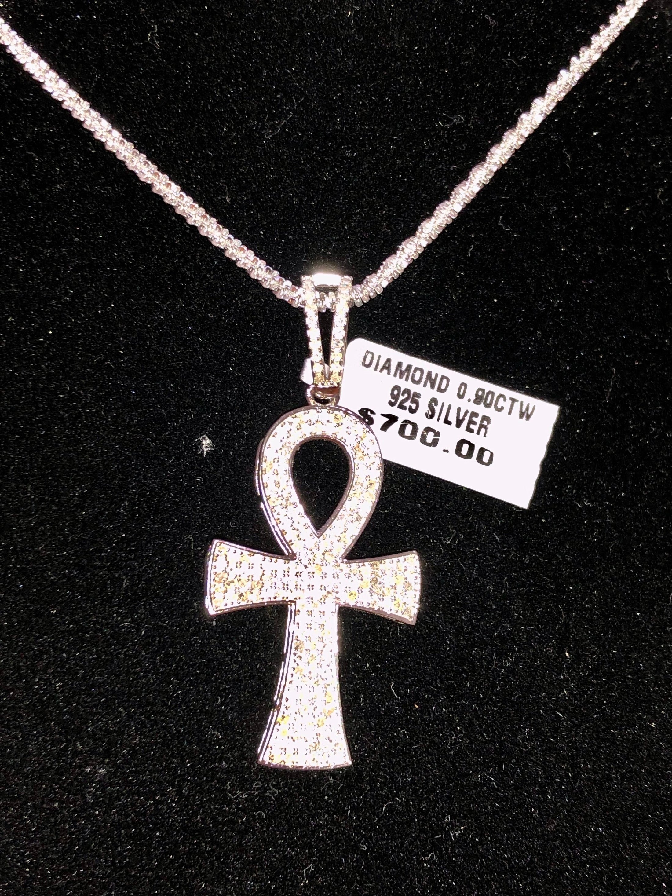 Real Diamond Ankh pendant not c not moissanite comes w- authenticity card free gift packaging best seller popular w/ so many people .90ct