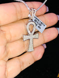 Cargar la imagen en la vista de la galería, Real Diamond Ankh pendant not c not moissanite comes w- authenticity card free gift packaging best seller popular w/ so many people .90ct
