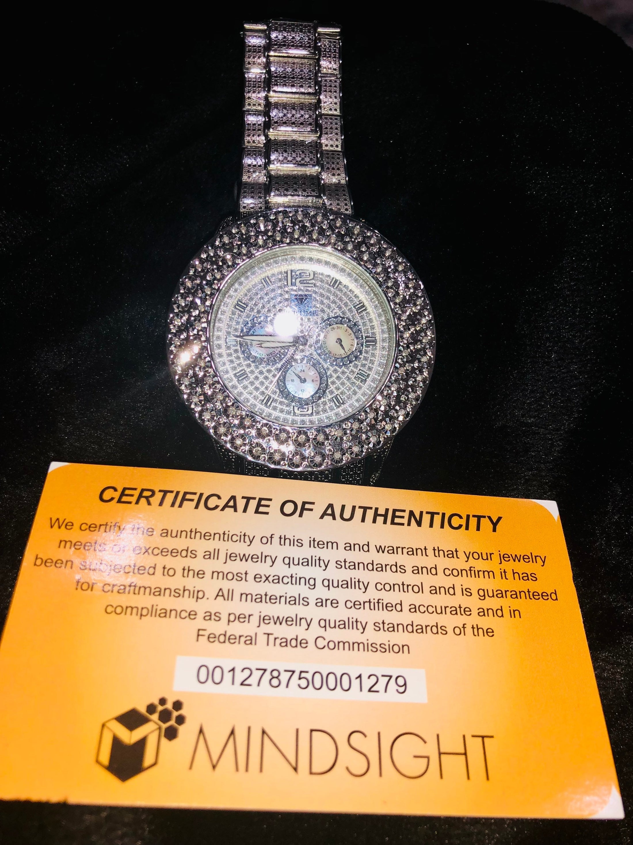 Exclusive designer mens certified real diamond watch comes with authenticity card free gift packaging not CZ not moissanite limited edition!