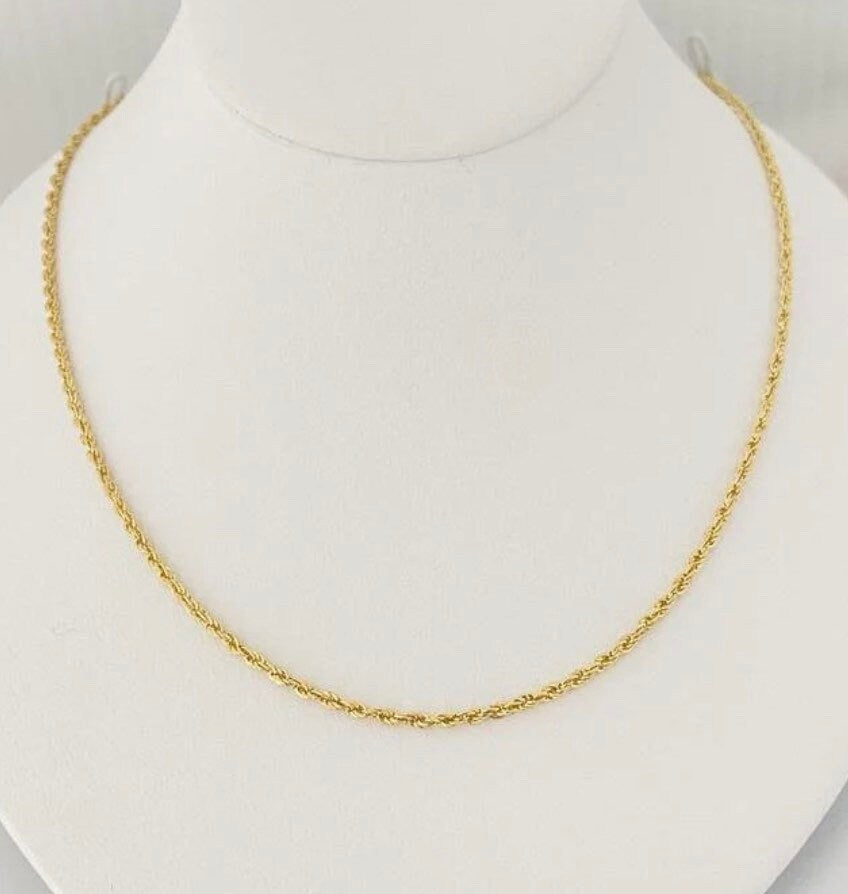 10k solid gold rope diamond cut chain 2.5mm 20inch NOT PLATED