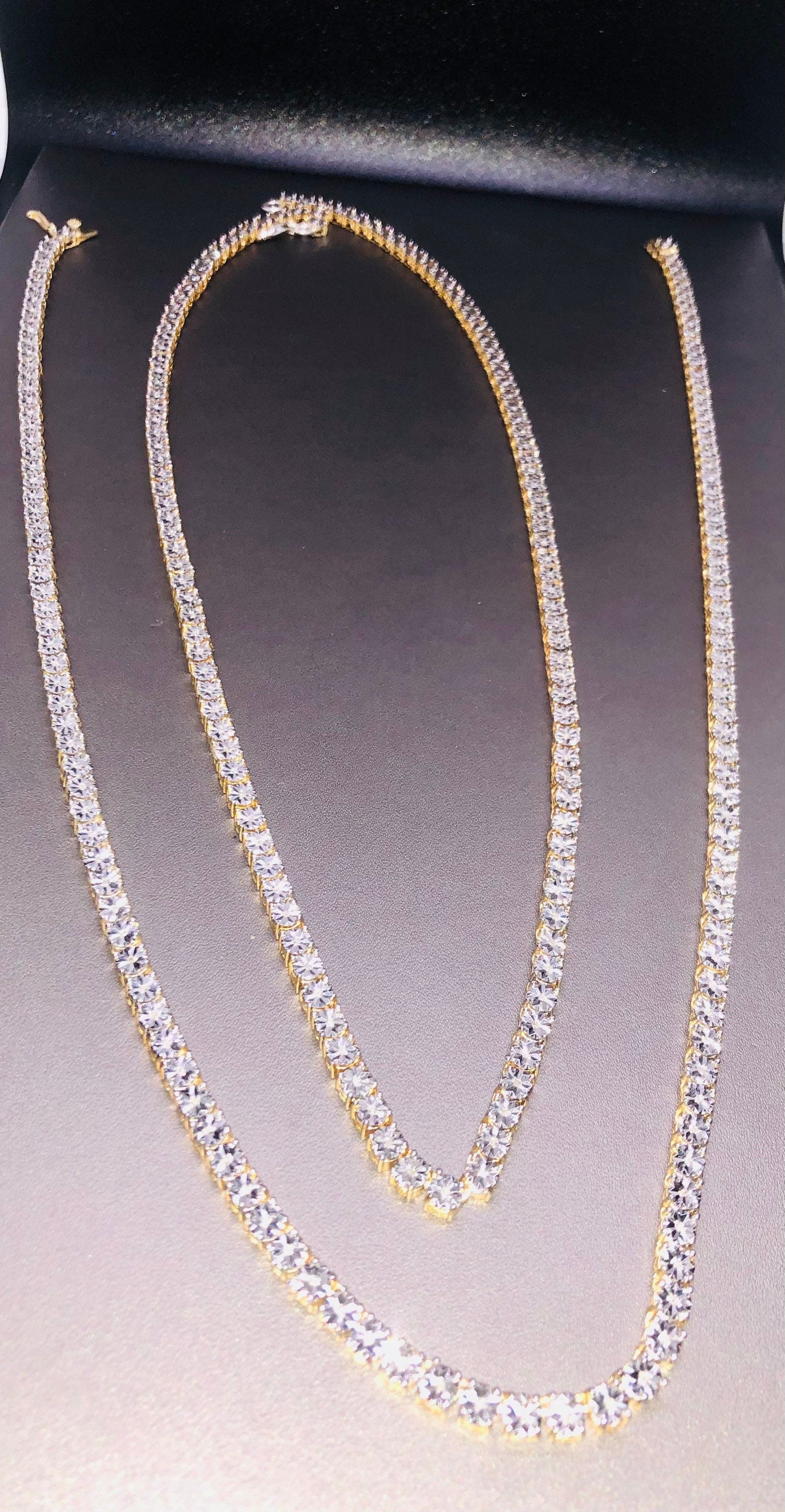 Real diamond chain, Birthday gift, Sale 2ct Real Diamond Tennis Chains Not CZ Not fake! All Genuine natural Best Gift Authenticity Included!