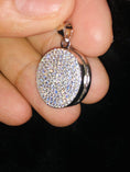 Load image into Gallery viewer, Best holiday gift ready to ship! Diamond custom made locket pendant charm. Put picture of your loved ones close to your heart w/gift box
