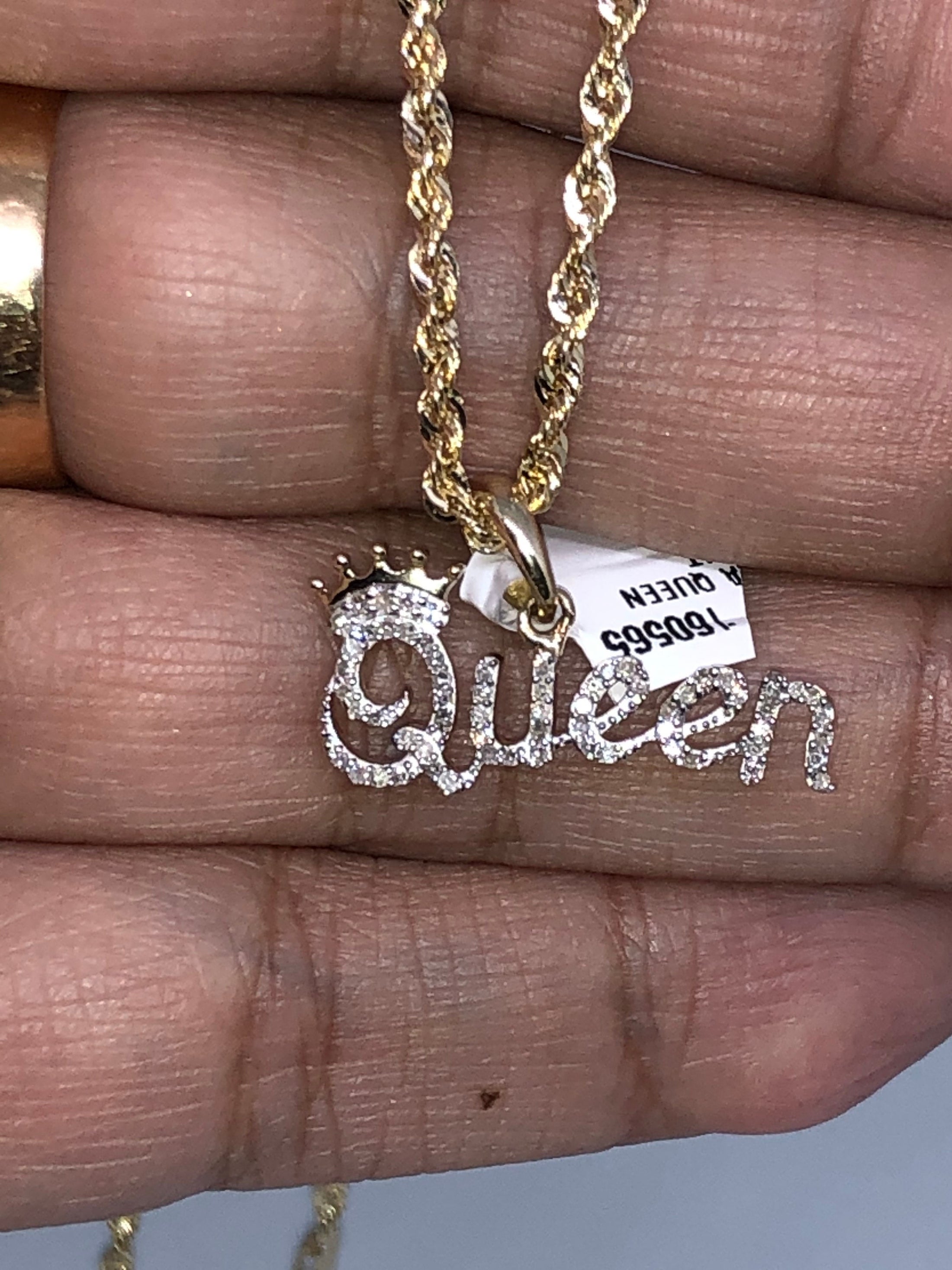 Queen Pendant | 10k Gold | Diamond | Bling | Luxury | Custom Charm | For Him | For Her | Christmas Gift