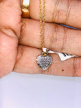 Cargar la imagen en la vista de la galería, Heart Pendant | 10k Gold | Diamond | Charm Necklace | With Real Gold Chain | For Him | For Her | Christmas Gift
