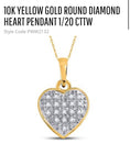 Cargar la imagen en la vista de la galería, Heart Pendant | 10k Gold | Diamond | Charm Necklace | With Real Gold Chain | For Him | For Her | Christmas Gift
