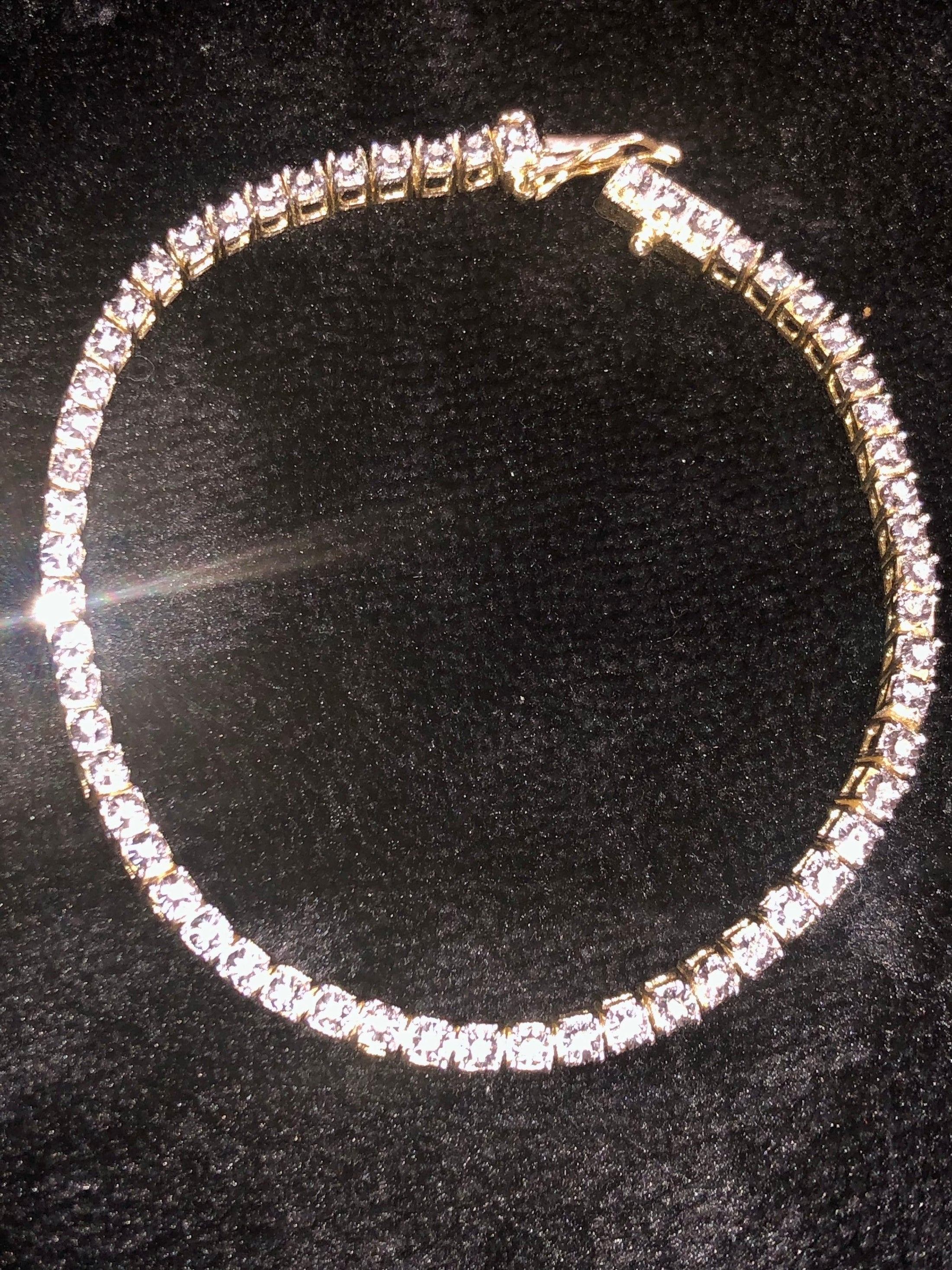 Real Diamond Tennis Bracelet, Gifts for her, Gifts for him, Genuine diamonds, 14k Gold Vermeil, Black Friday Sale, Christmas Gift, Free Ship