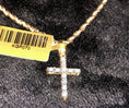 Load image into Gallery viewer, 10K Real Gold | Natural Diamond Necklace | Luxury Diamond Jewelry | Religious Jewelry | Gold Cross Charm | Real Diamond Pendant | Cross Sale
