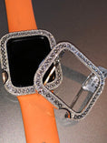 Cargar la imagen en la vista de la galería, Real Diamond 8 Series bezel | Luxury Diamond case | Apple Watch 41/45mm | Diamond Apple Watch Bezel | Hiphop Watch |10K Gold vermeil
