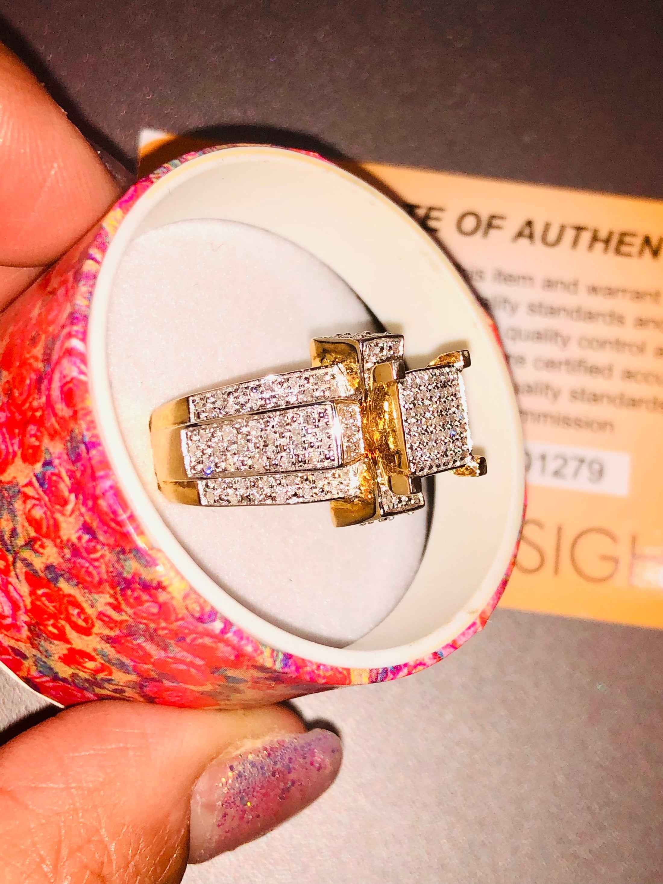 Wow! Huge cyber blowout sale! Custom designed natural genuine real diamond women ring .80ct not CZ designed in Dubai! Authenticity incl.