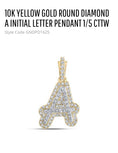 Load image into Gallery viewer, 10K Solid Gold Natural Earth Mined Diamond Initial Pendant | Real Diamond Charm Initial Personalized Jewelry | Trendy Hot Gifts for Her/Him
