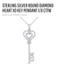 Load image into Gallery viewer, Real Diamond XO Heart Key pendant beautiful perfect gift Free gift wrapping. 100% natural genuine diamonds Fast shipping! Authenticity incl
