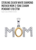 Cargar la imagen en la vista de la galería, Real Diamond Mother Mom Pendant Charm Not CZ Not simulated. authenticity card and gift wrapping included! Best gift For holiday! sale!

