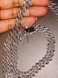 Load image into Gallery viewer, Real diamond Cuban link necklace & matching bracelet set Semi Annual sale! Not CZ not moissanite unbeatable prices authenticity card incl.
