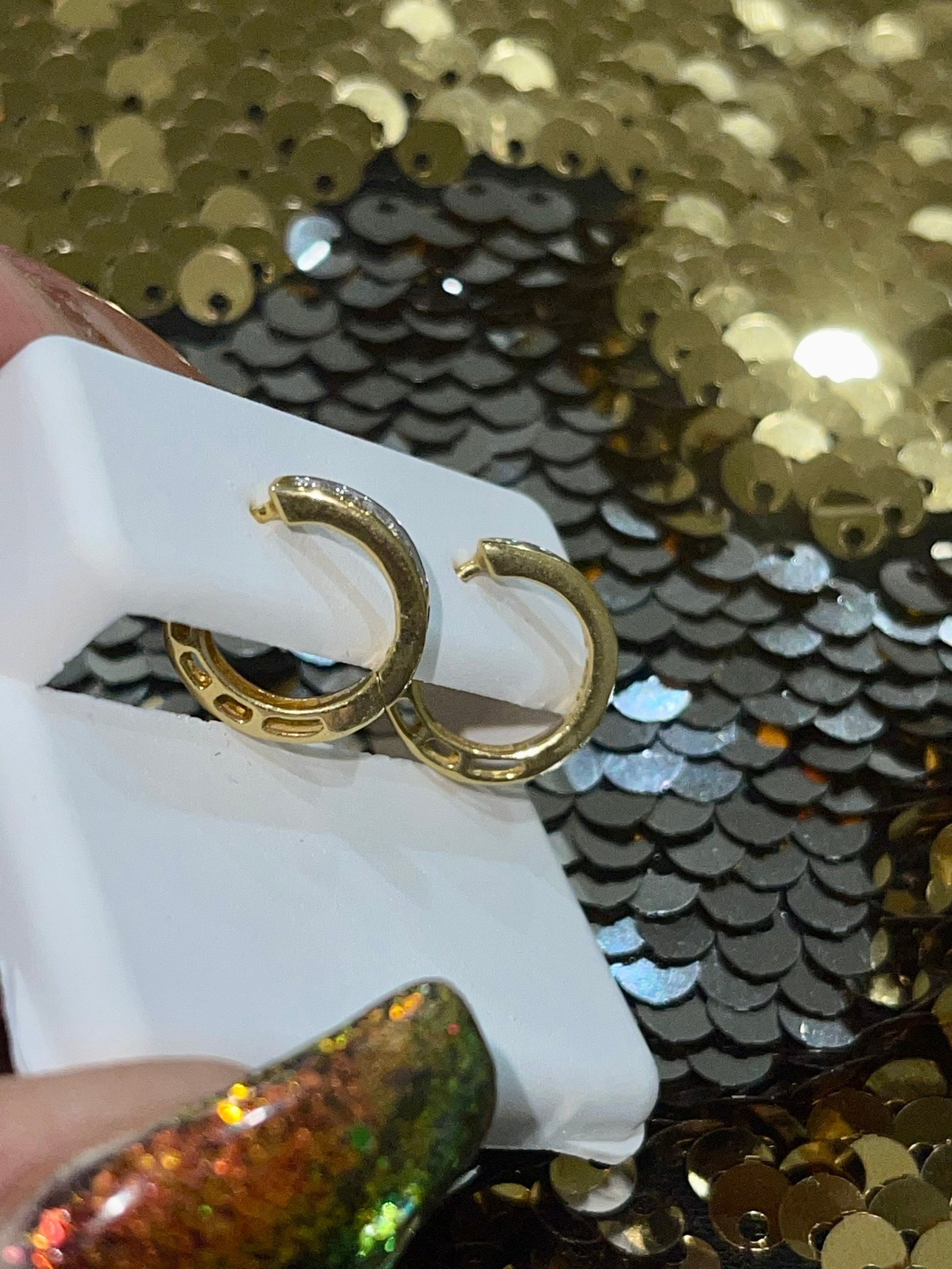 Huggie Hoop Earrings | 10k Gold Vermeil | Diamond Earrings | For Her | Christmas Gift