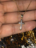 Cargar la imagen en la vista de la galería, Real diamond cross pendant charm beautiful elegant necklace. chain included unisex best gift Christmas birthday anniversary free gift box!
