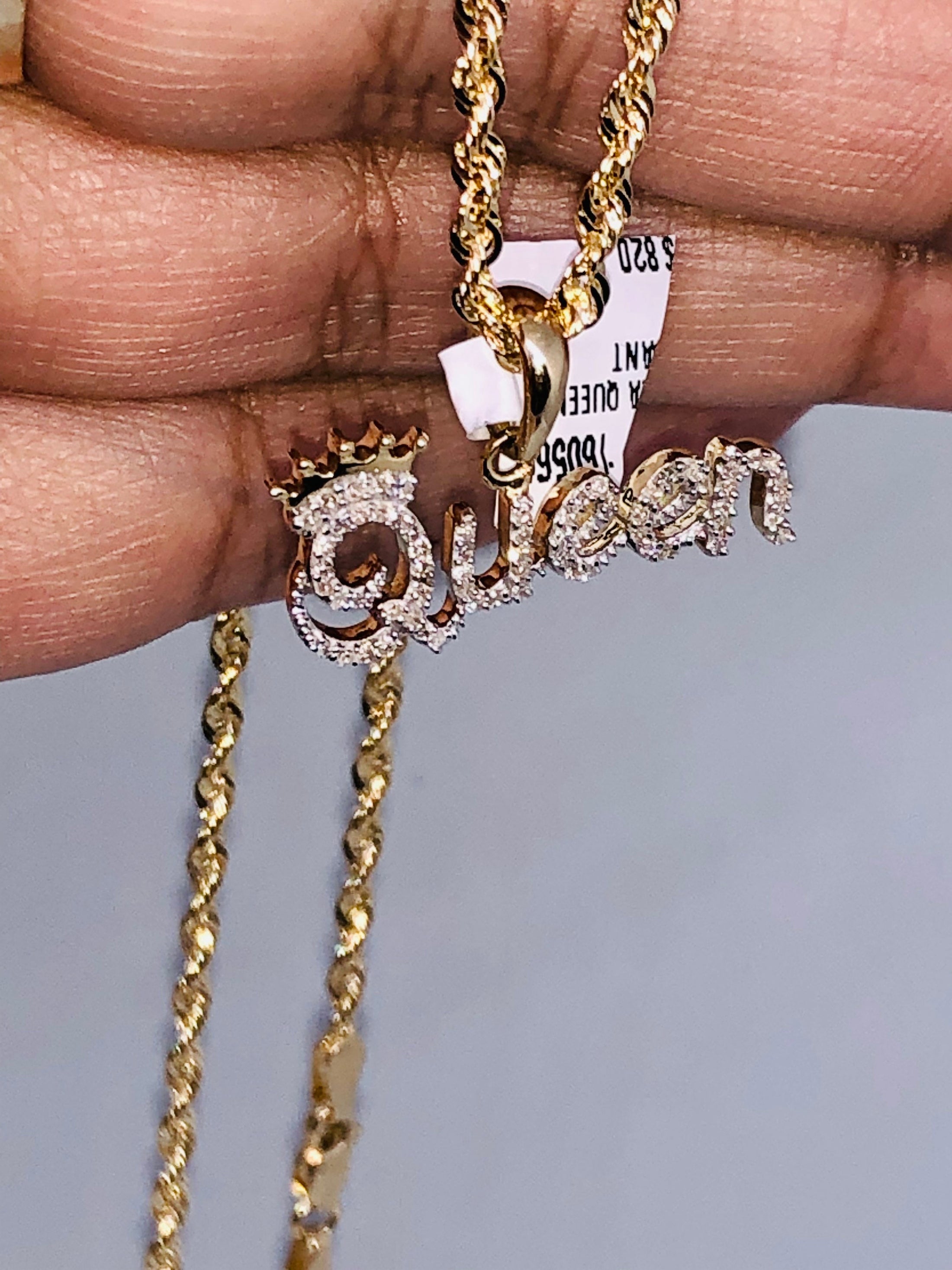 Queen Pendant | 10k Gold | Diamond | Bling | Luxury | Custom Charm | For Him | For Her | Christmas Gift