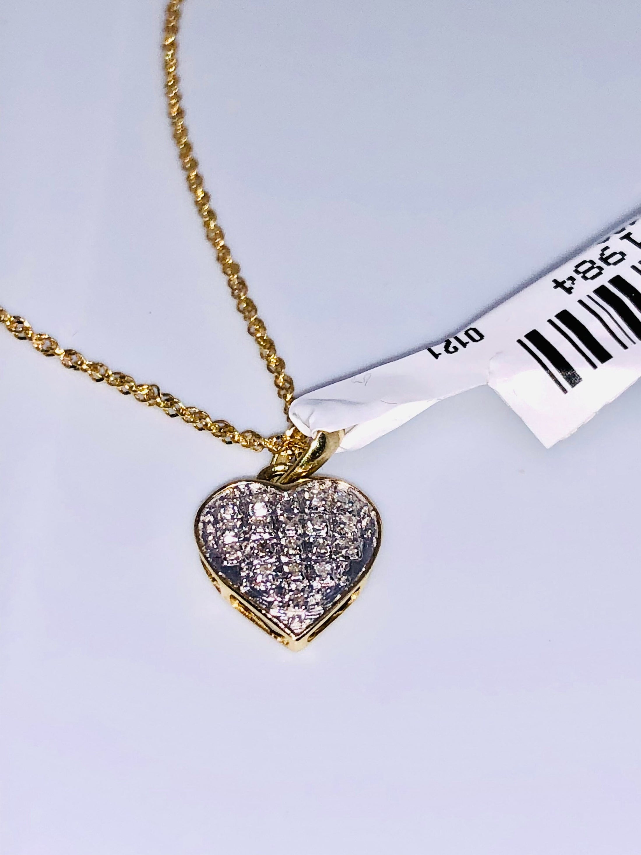 Heart Pendant | 10k Gold | Diamond | Charm Necklace | With Real Gold Chain | For Him | For Her | Christmas Gift