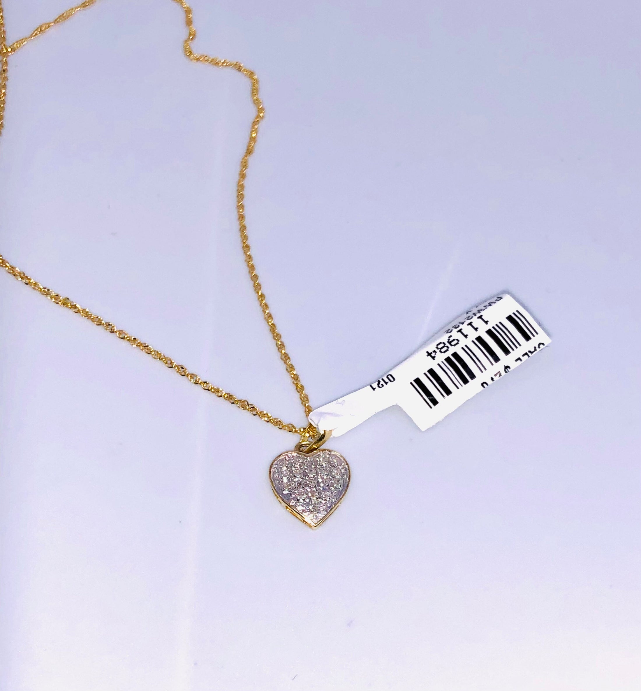 Heart Pendant | 10k Gold | Diamond | Charm Necklace | With Real Gold Chain | For Him | For Her | Christmas Gift