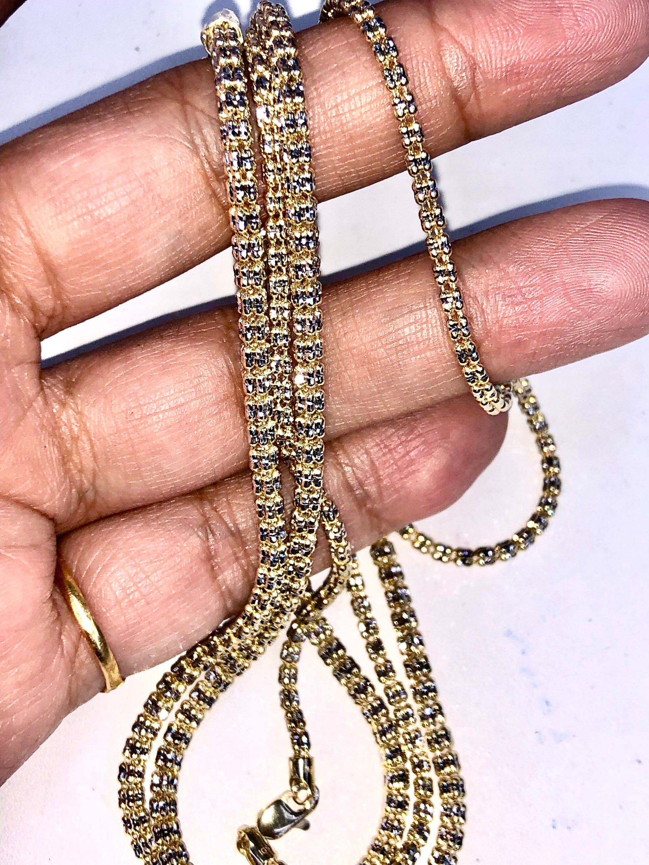 Sparkle chain |10k Gold | Exclusively Designed | Luxury | For Him | For Her | Christmas Gift