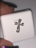 Cargar la imagen en la vista de la galería, 10k white gold vermeil Genuine Real diamond custom cross pendant charm elegant best holiday birthday anniversary gift 925 stamped silver
