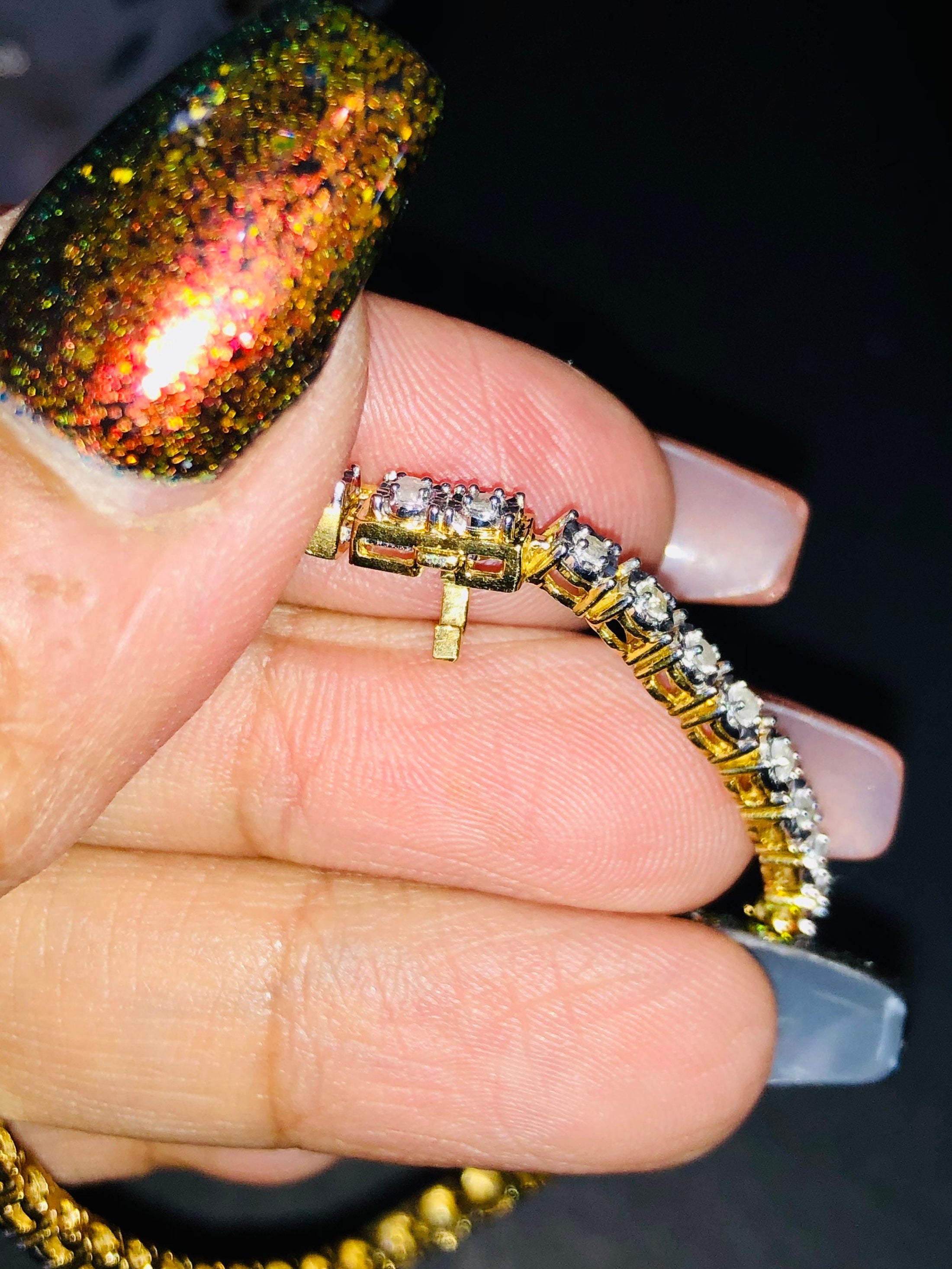14k Gold Vermeil | Diamond Tennis Bracelet | 1CT Diamond | For Him | For Her | Christmas Gift