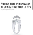 Load image into Gallery viewer, Genuine Round Diamond Heart Mom Ring 1/8 cttw natural diamond best gift for moms Free Gift led box fast shipping Best holiday Sale!
