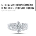 Load image into Gallery viewer, Genuine Round Diamond Heart Mom Ring 1/8 cttw natural diamond best gift for moms Free Gift led box fast shipping Best holiday Sale!
