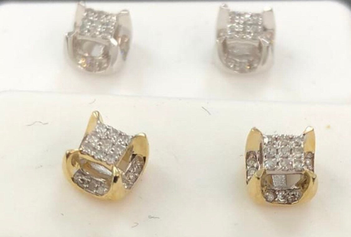 10k solid gold Real natural diamond earring custom beautiful elegant best anniversary wedding bridal birthday holiday Free Appraisal