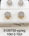 Load image into Gallery viewer, 10k solid real gold Royal collection real genuine natural diamond earring beautifully designed on a crown best gift Free Appraisal Wow! Sale
