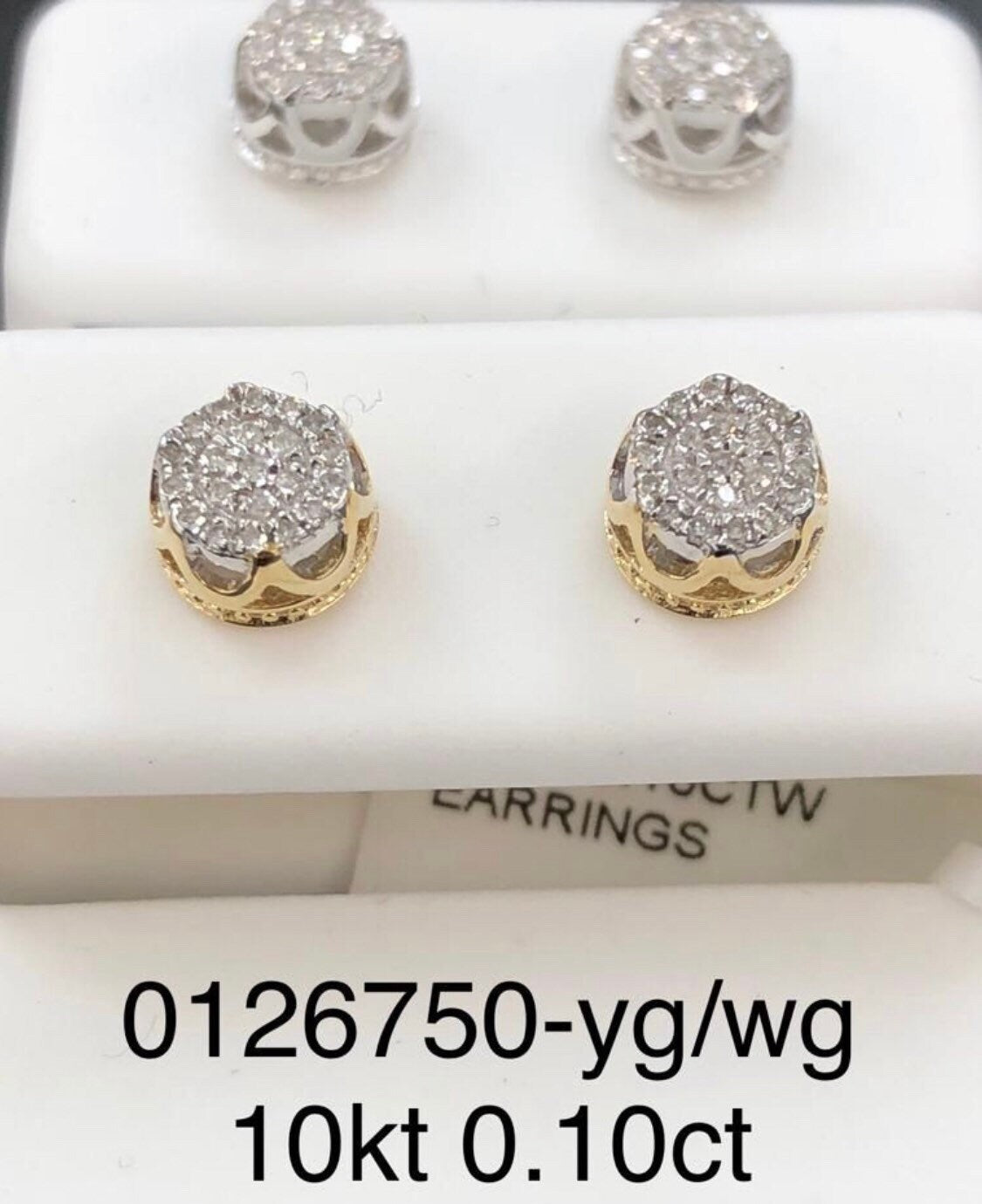 10k solid real gold Royal collection real genuine natural diamond earring beautifully designed on a crown best gift Free Appraisal Wow! Sale