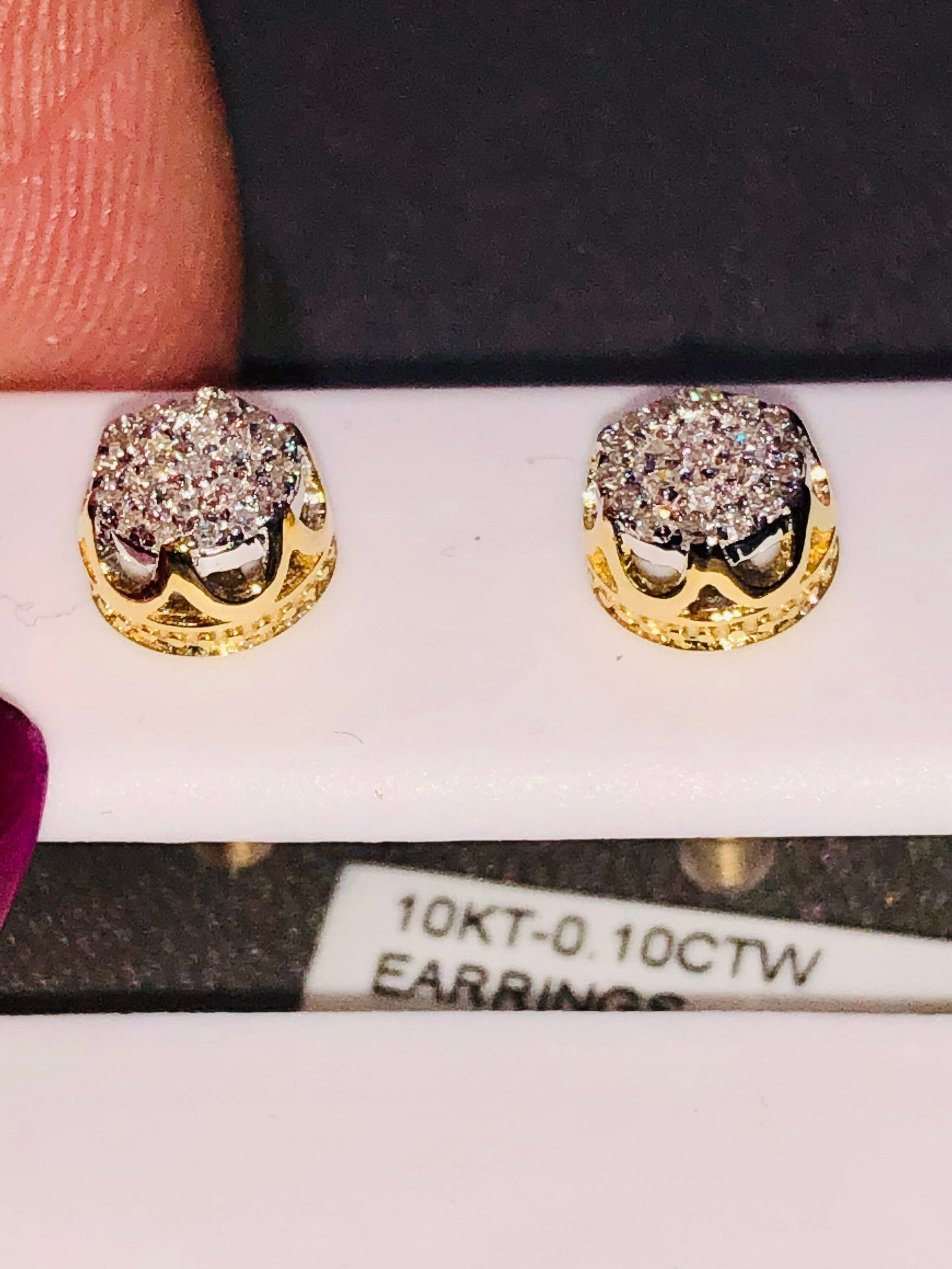 10k solid real gold Royal collection real genuine natural diamond earring beautifully designed on a crown best gift Free Appraisal Wow! Sale