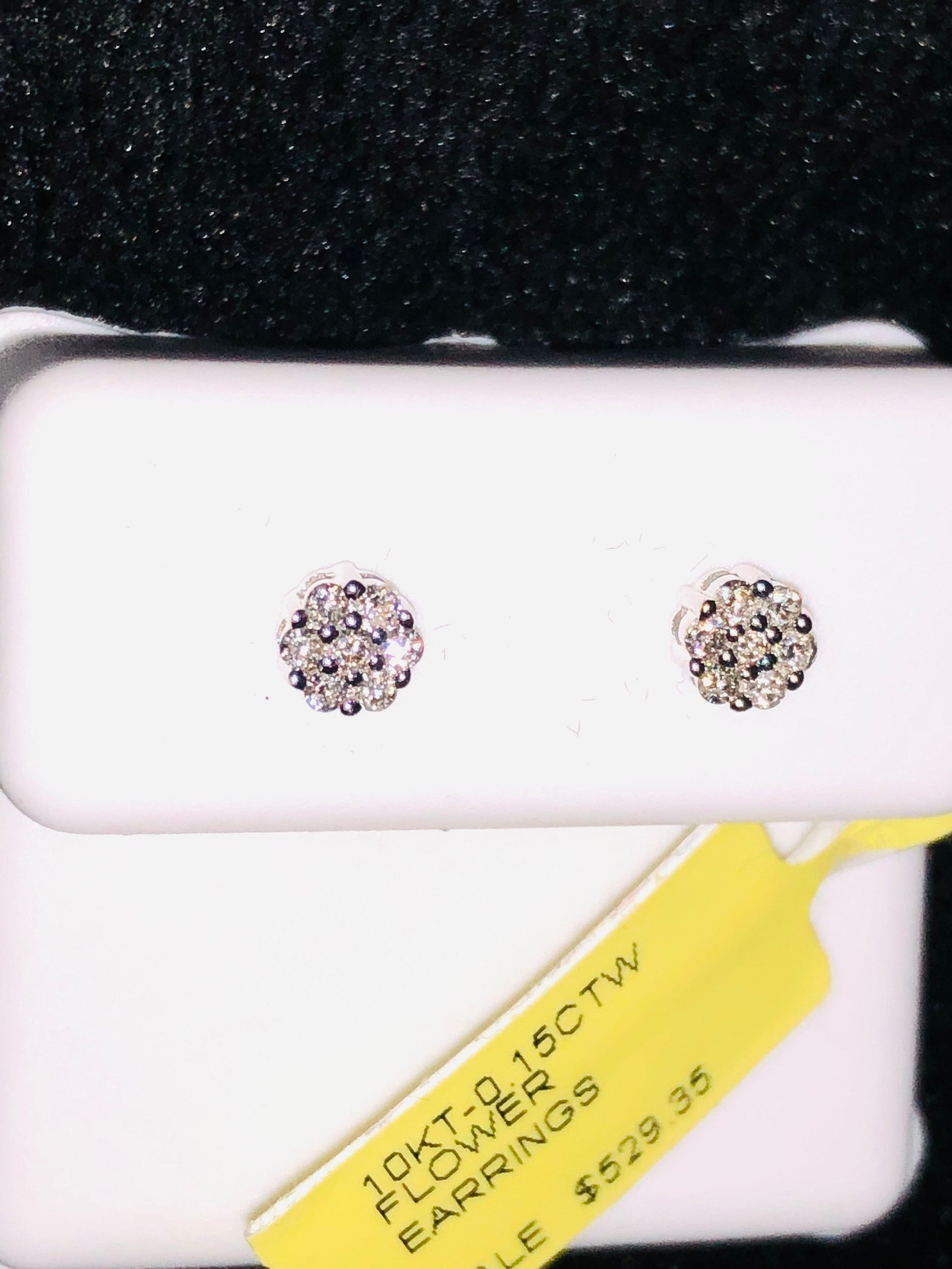 10k solid white gold beautiful natural genuine real diamond flower earrings best Christmas ages all occasions huge sale Free appraisal