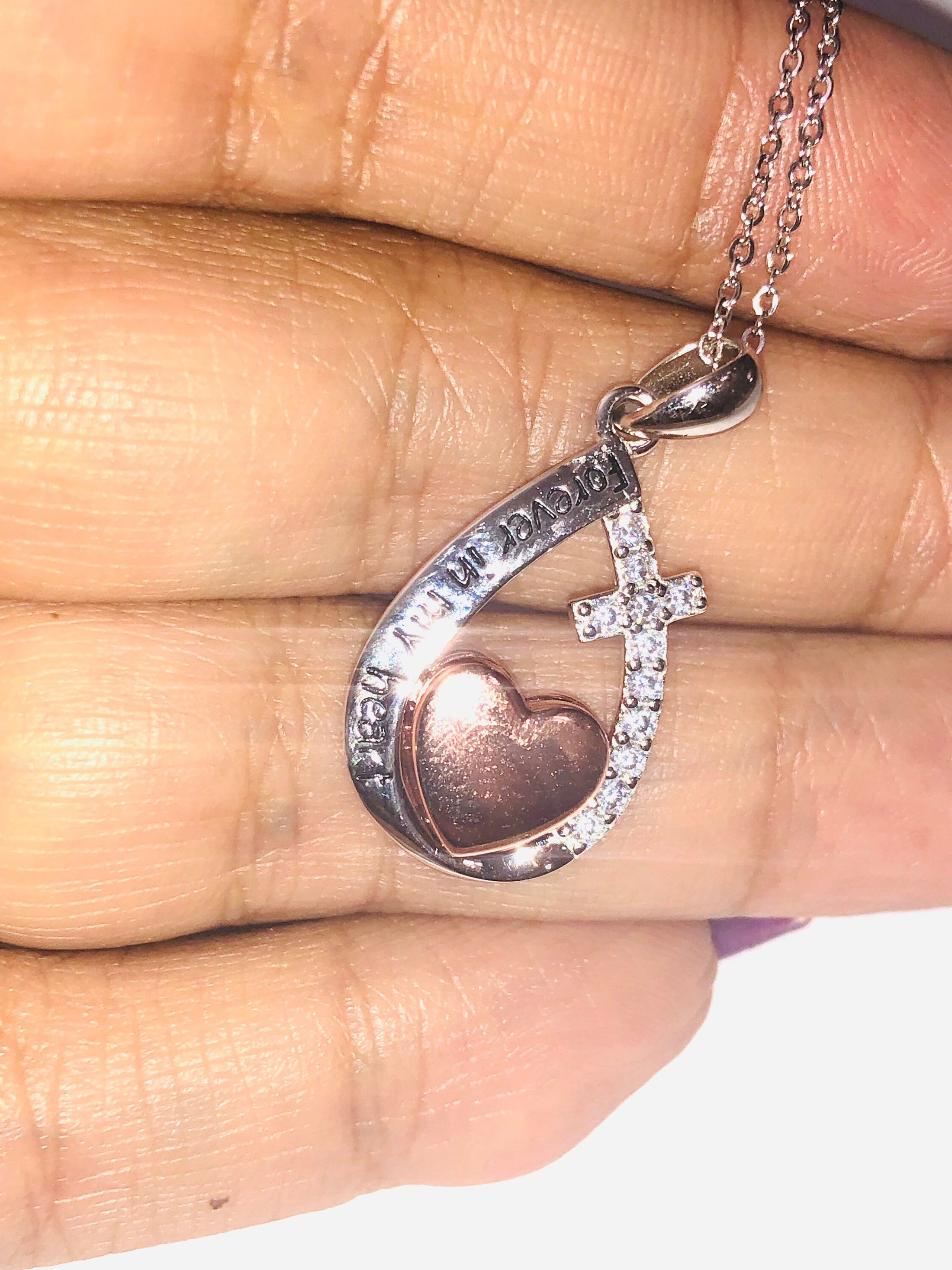 Infinity Heart Necklace, Diamond Necklace, Diamond Infinity Heart, Heart Pendant Necklace, Heart Cremation Memorial Keepsake Urn Necklace